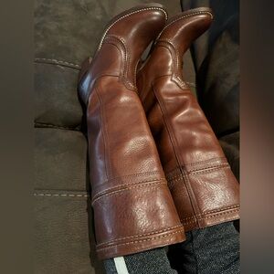 Vintage Frye Rich Brown Leather Western Boots